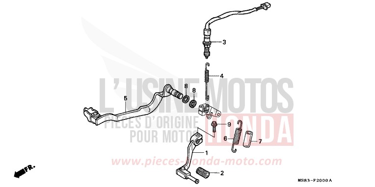 PEDALE de Africa Twin SHASTA WHITE (NH138H) 1988